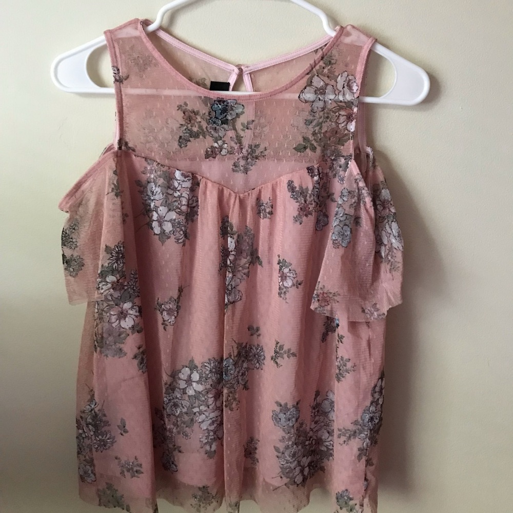 floral off the shoulder lace blouse